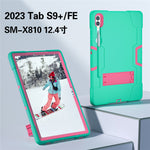 Robot Style Tablet Case for Samsung Galaxy Tab S9+ , Kickstand Dual Color Silicone + PC Tablet Cover