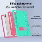 Robot Style Tablet Case for Samsung Galaxy Tab S9+ , Kickstand Dual Color Silicone + PC Tablet Cover