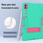 Robot Style Tablet Case for Samsung Galaxy Tab S9+ , Kickstand Dual Color Silicone + PC Tablet Cover