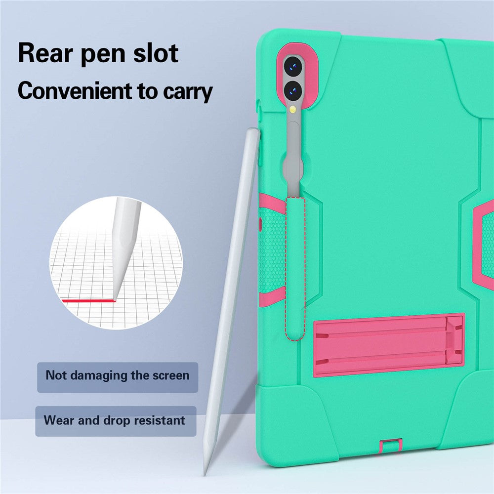 Robot Style Tablet Case for Samsung Galaxy Tab S9+ , Kickstand Dual Color Silicone + PC Tablet Cover