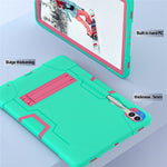 Robot Style Tablet Case for Samsung Galaxy Tab S9+ , Kickstand Dual Color Silicone + PC Tablet Cover