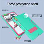 Robot Style Tablet Case for Samsung Galaxy Tab S9+ , Kickstand Dual Color Silicone + PC Tablet Cover