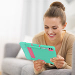 Robot Style Tablet Case for Samsung Galaxy Tab S9+ , Kickstand Dual Color Silicone + PC Tablet Cover