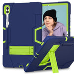Robot Style Tablet Case for Samsung Galaxy Tab S9+ , Kickstand Dual Color Silicone + PC Tablet Cover