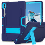 Robot Style Tablet Case for Samsung Galaxy Tab S9+ , Kickstand Dual Color Silicone + PC Tablet Cover