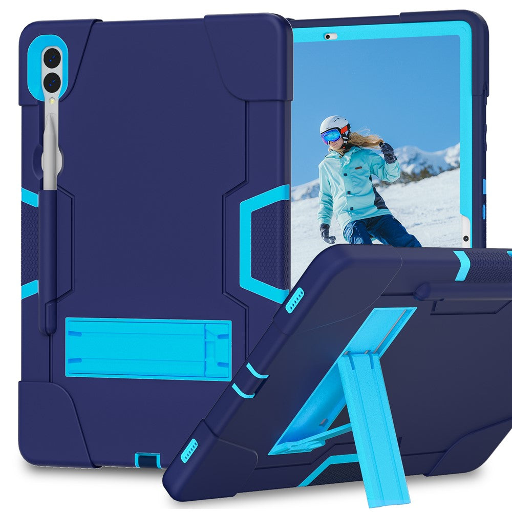 Robot Style Tablet Case for Samsung Galaxy Tab S9+ , Kickstand Dual Color Silicone + PC Tablet Cover