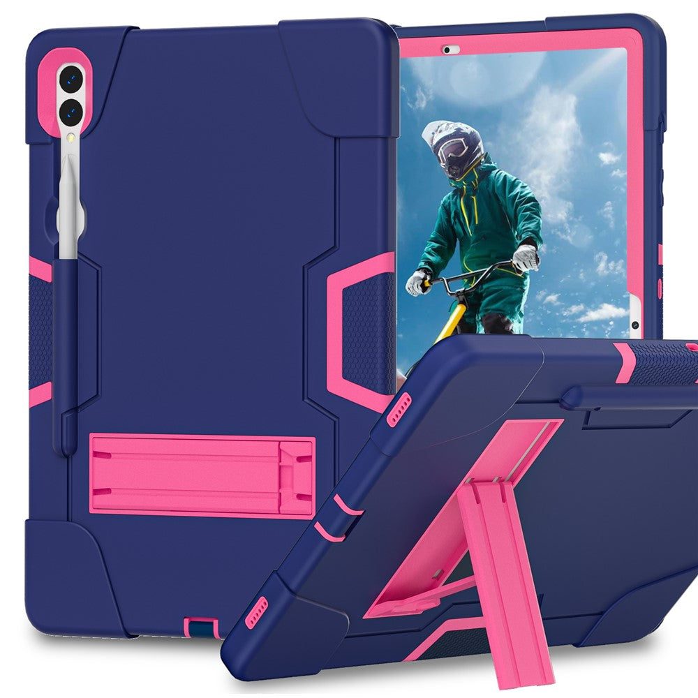 Robot Style Tablet Case for Samsung Galaxy Tab S9+ , Kickstand Dual Color Silicone + PC Tablet Cover