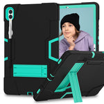 Robot Style Tablet Case for Samsung Galaxy Tab S9+ , Kickstand Dual Color Silicone + PC Tablet Cover