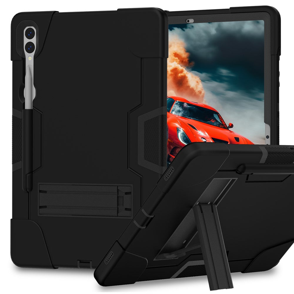 Robot Style Tablet Case for Samsung Galaxy Tab S9+ , Kickstand Dual Color Silicone + PC Tablet Cover