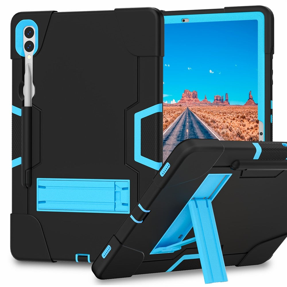 Robot Style Tablet Case for Samsung Galaxy Tab S9+ , Kickstand Dual Color Silicone + PC Tablet Cover