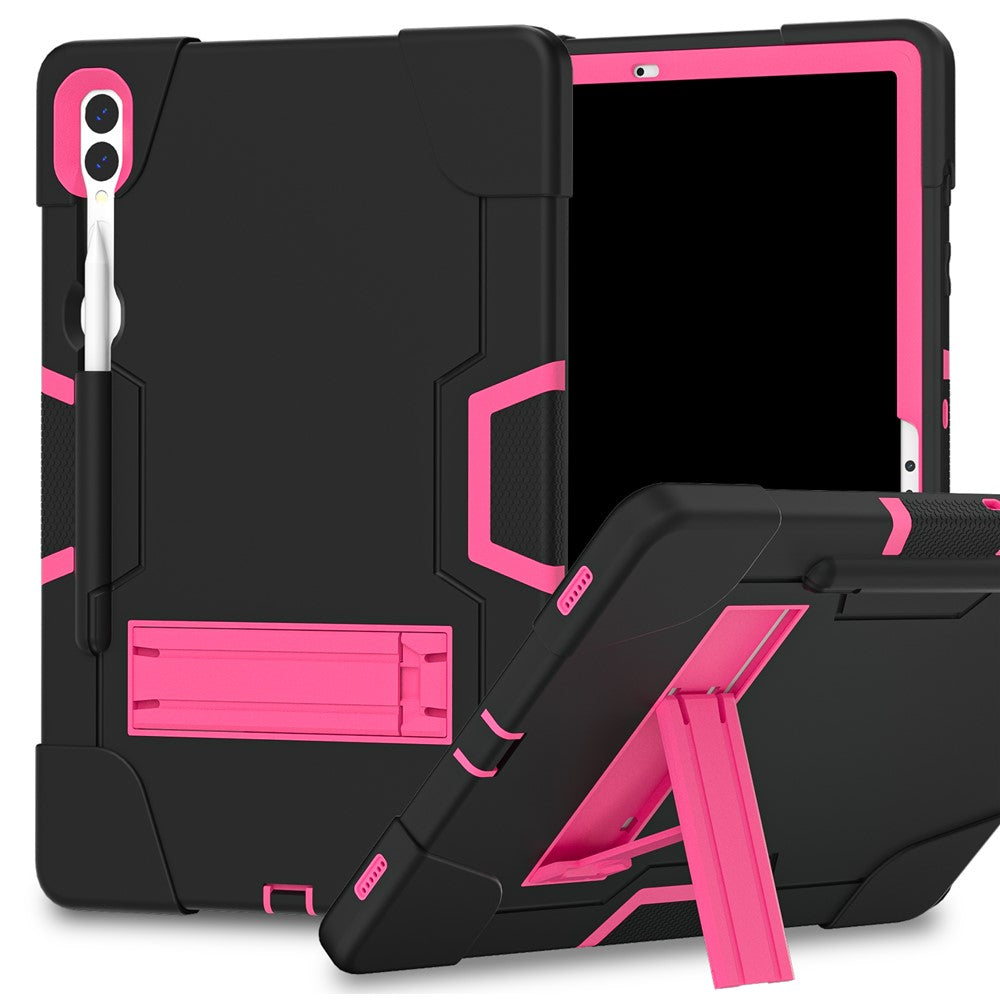 Robot Style Tablet Case for Samsung Galaxy Tab S9+ , Kickstand Dual Color Silicone + PC Tablet Cover