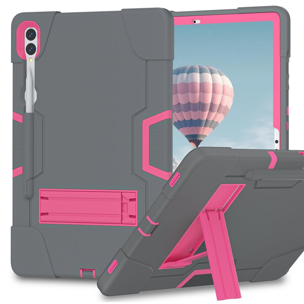 Robot Style Tablet Case for Samsung Galaxy Tab S9+ , Kickstand Dual Color Silicone + PC Tablet Cover