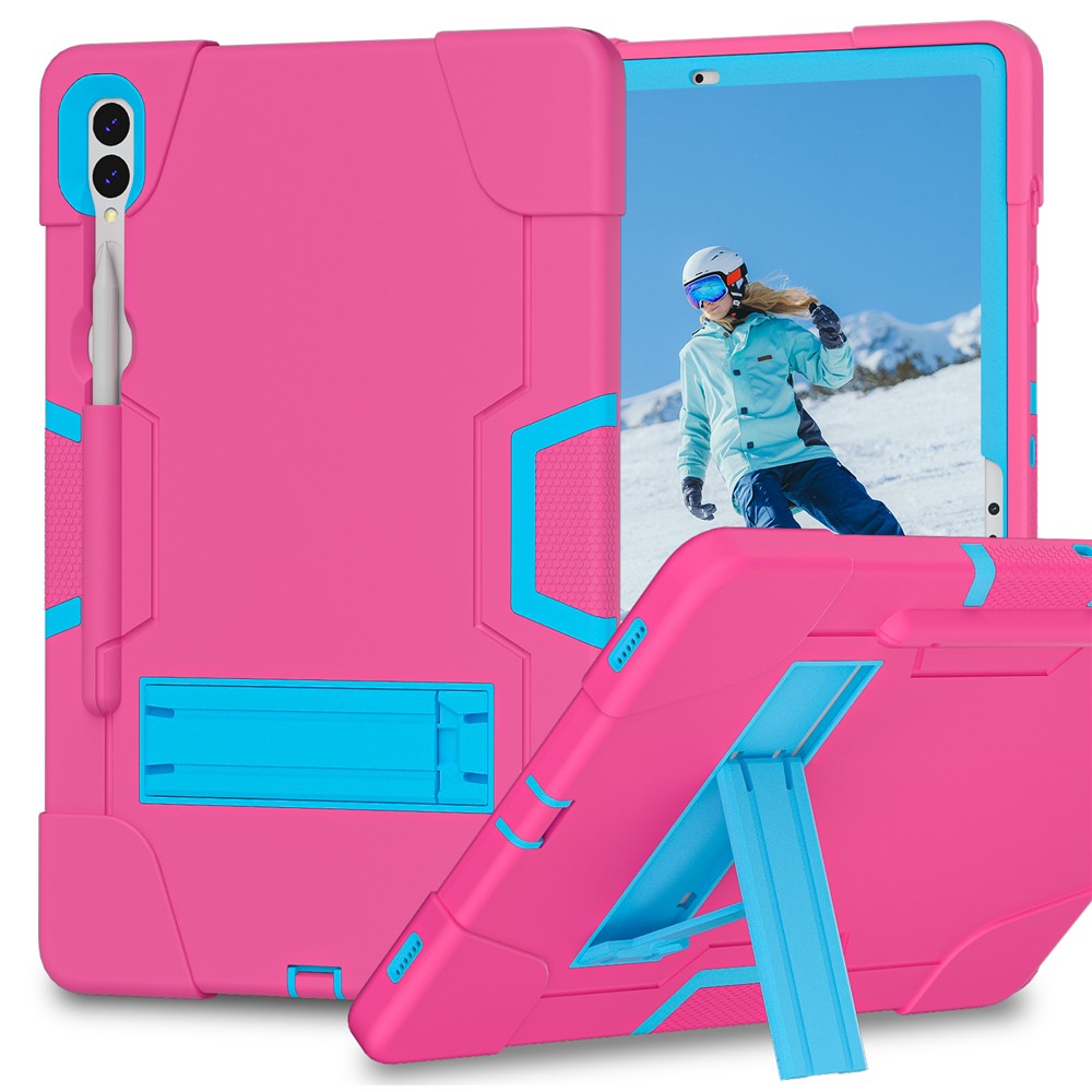 Robot Style Tablet Case for Samsung Galaxy Tab S9+ , Kickstand Dual Color Silicone + PC Tablet Cover