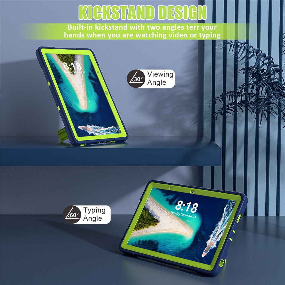 Kickstand Tablet Case for Lenovo Tab M10 5G , Robot Style Dual Color Silicone + PC Anti-drop Cover