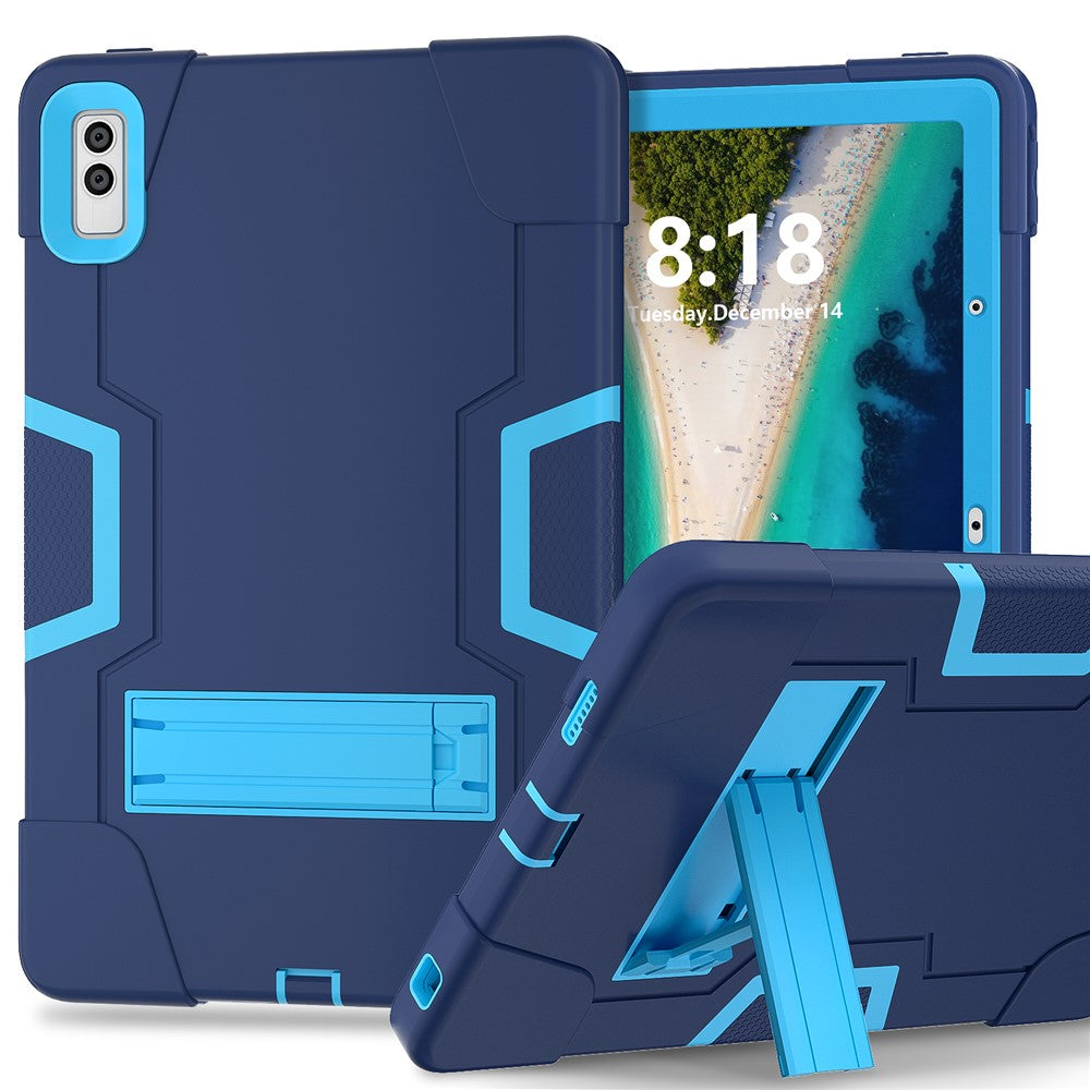 Kickstand Tablet Case for Lenovo Tab M10 5G , Robot Style Dual Color Silicone + PC Anti-drop Cover