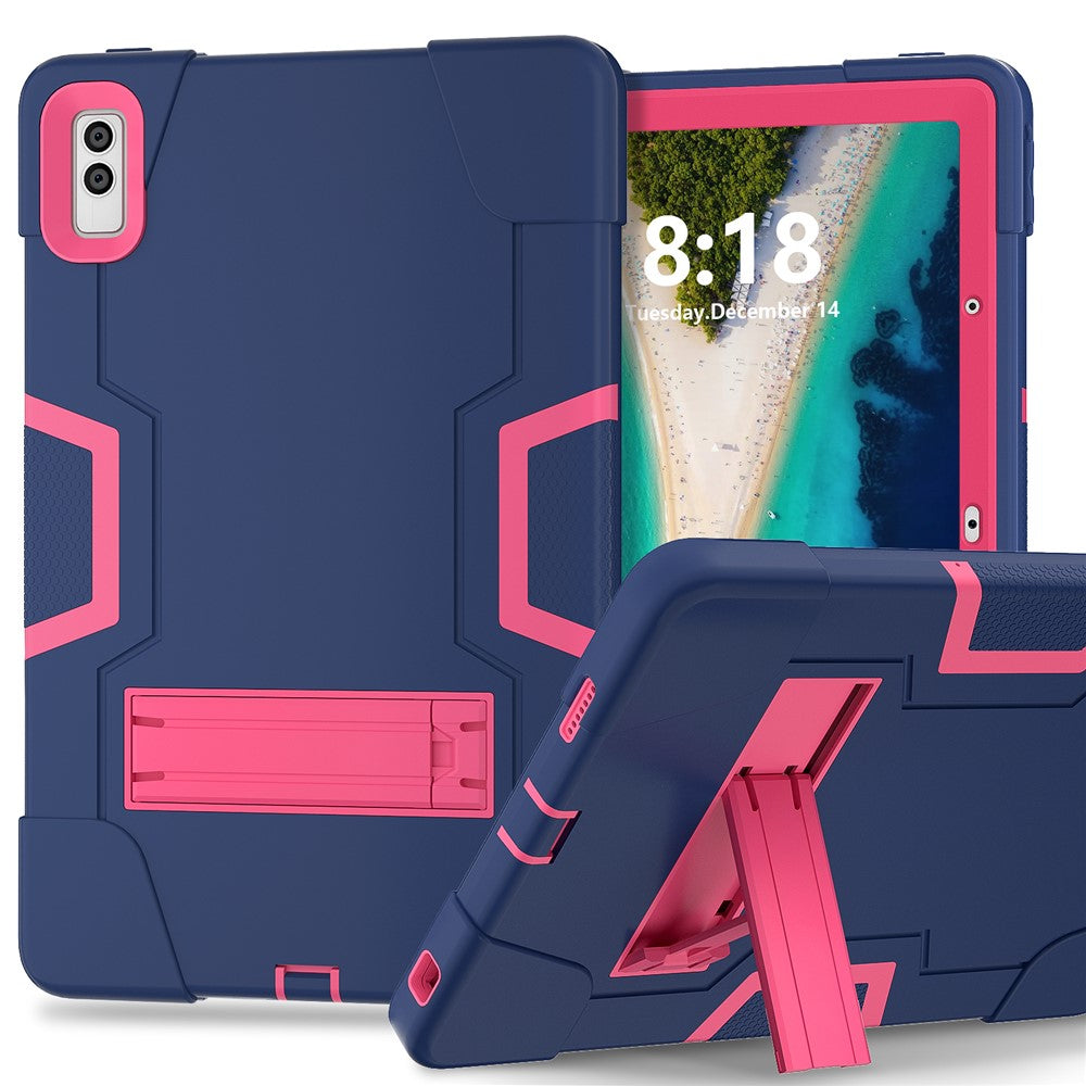 Kickstand Tablet Case for Lenovo Tab M10 5G , Robot Style Dual Color Silicone + PC Anti-drop Cover