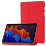 For Samsung Galaxy Tab S9+ Case Anti-scratch PU Leather + Silicone Tri-fold Stand Tablet Cover