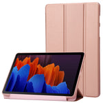 For Samsung Galaxy Tab S9+ Case Anti-scratch PU Leather + Silicone Tri-fold Stand Tablet Cover