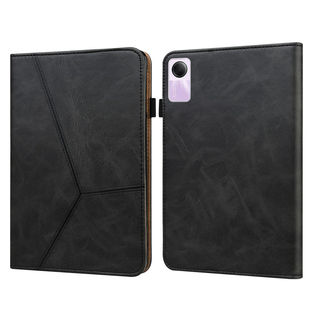 For Xiaomi Redmi Pad SE Leather Case Line Imprinted Card Holder Tablet Cover