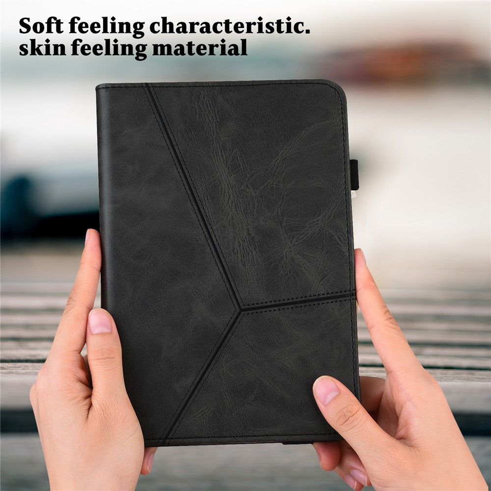 For Xiaomi Redmi Pad SE Leather Case Line Imprinted Card Holder Tablet Cover