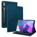 For Lenovo Tab P12 Case Butterfly Flower Imprinted PU Leather Stand Tablet Cover