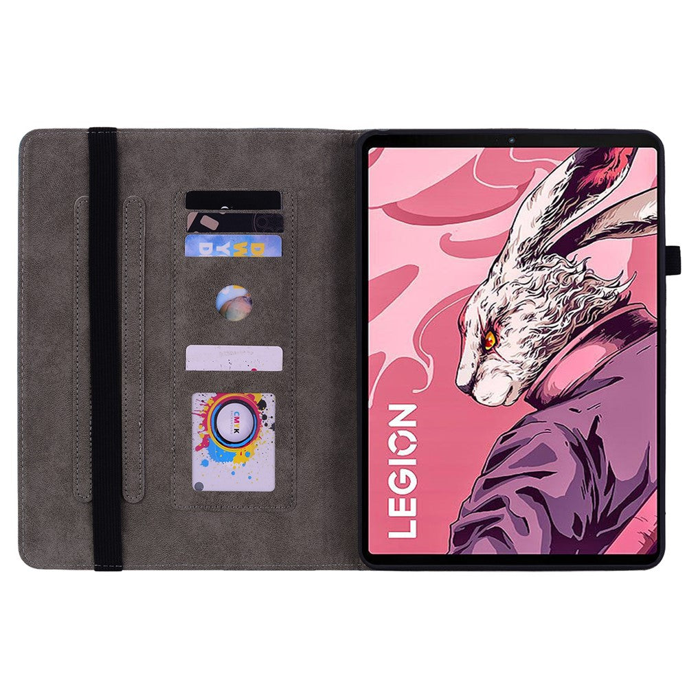 For Lenovo Legion Y700 (2023) / Tab Gen 2 Leather Case Butterfly Rose Imprint Card Slots Tablet Cover