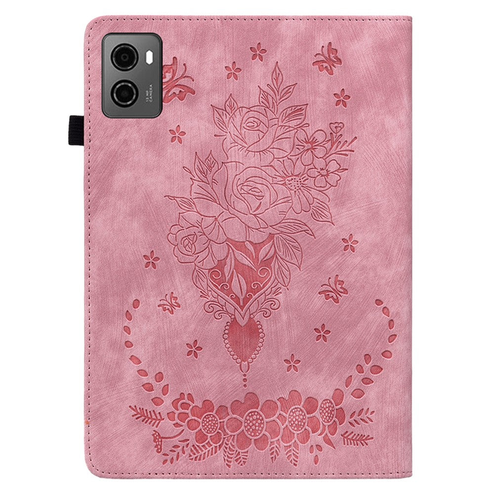 For Lenovo Legion Y700 (2023) / Tab Gen 2 Leather Case Butterfly Rose Imprint Card Slots Tablet Cover