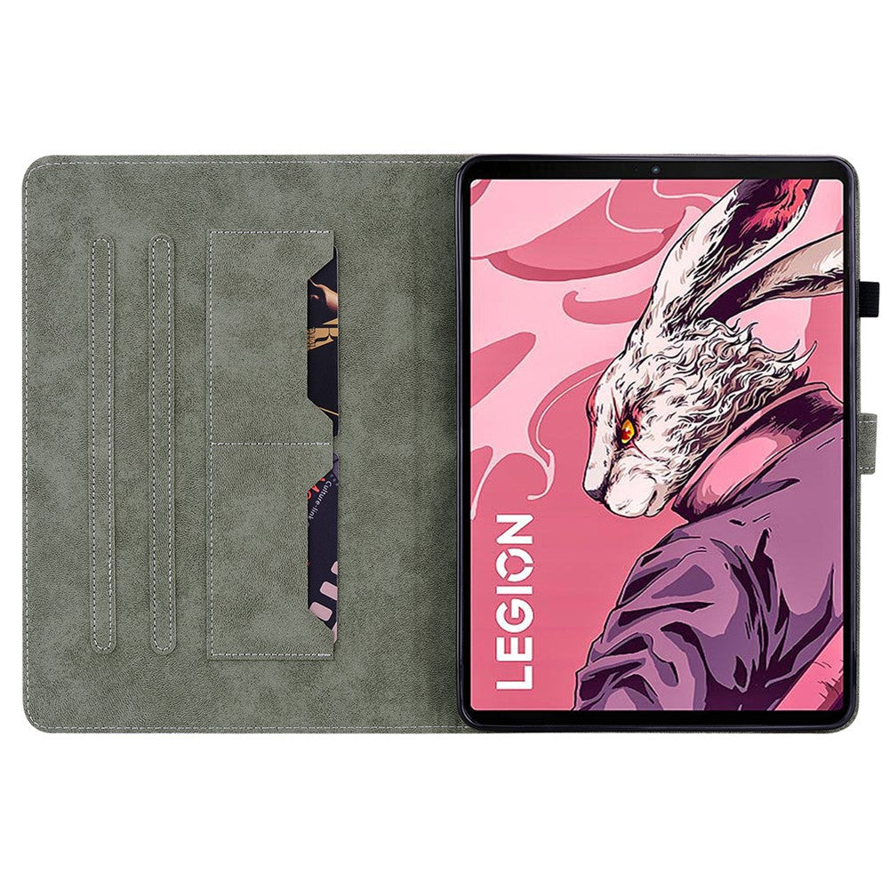 For Lenovo Legion Y700 (2023) / Tab Gen 2 Cover Imprinted Stand PU Leather Card Holder Tablet Case