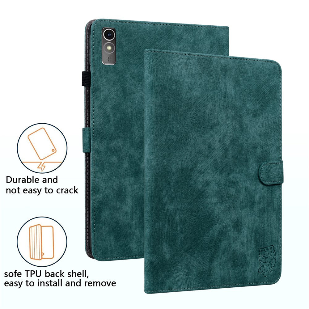 For Lenovo Tab M10 5G Anti-drop Case Imprinted PU Leather Card Holder Tablet Cover