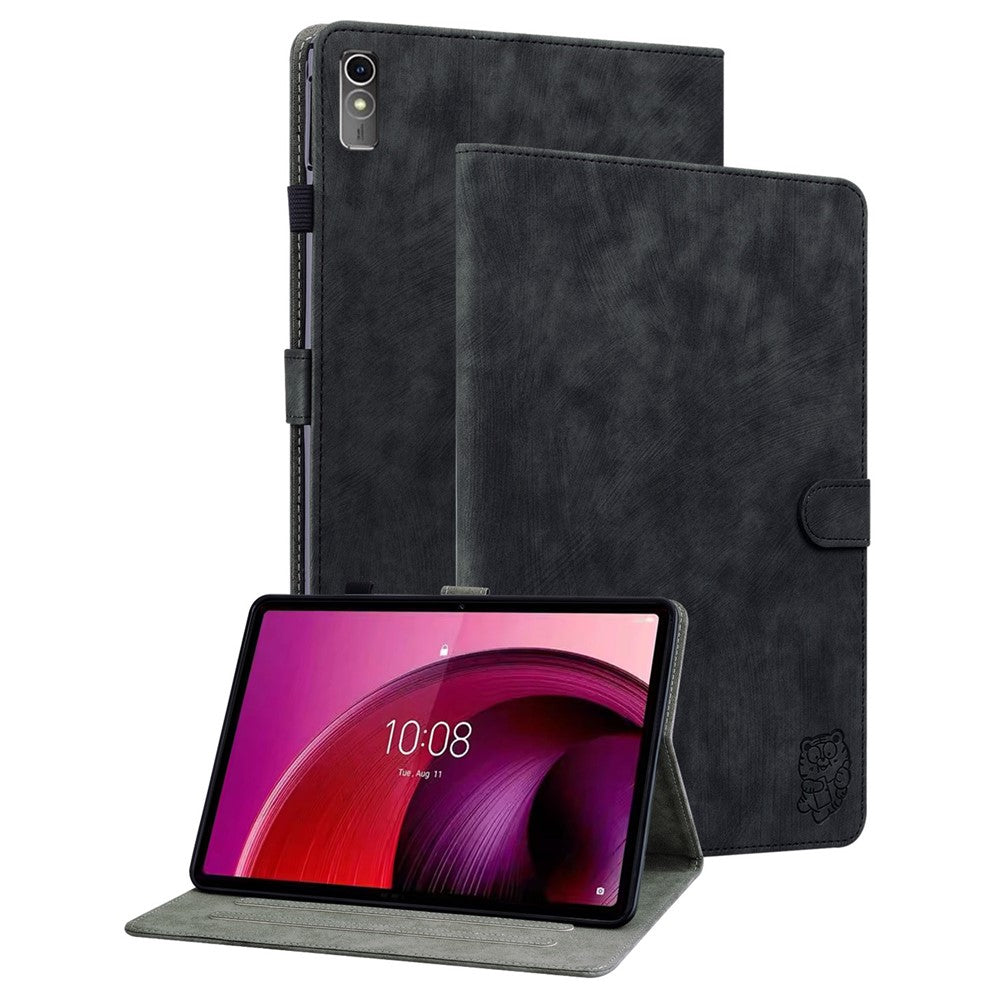 For Lenovo Tab M10 5G Anti-drop Case Imprinted PU Leather Card Holder Tablet Cover