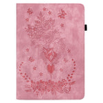 For Lenovo Tab P12 Tablet Cover PU Leather Card Holder Butterfly Rose Imprinted Case