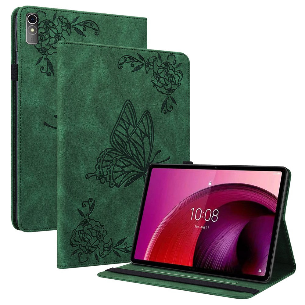 Lenovo Tab M10 5G PU-läderfodral med stativ, korthållare, tryckt surfplattefodral