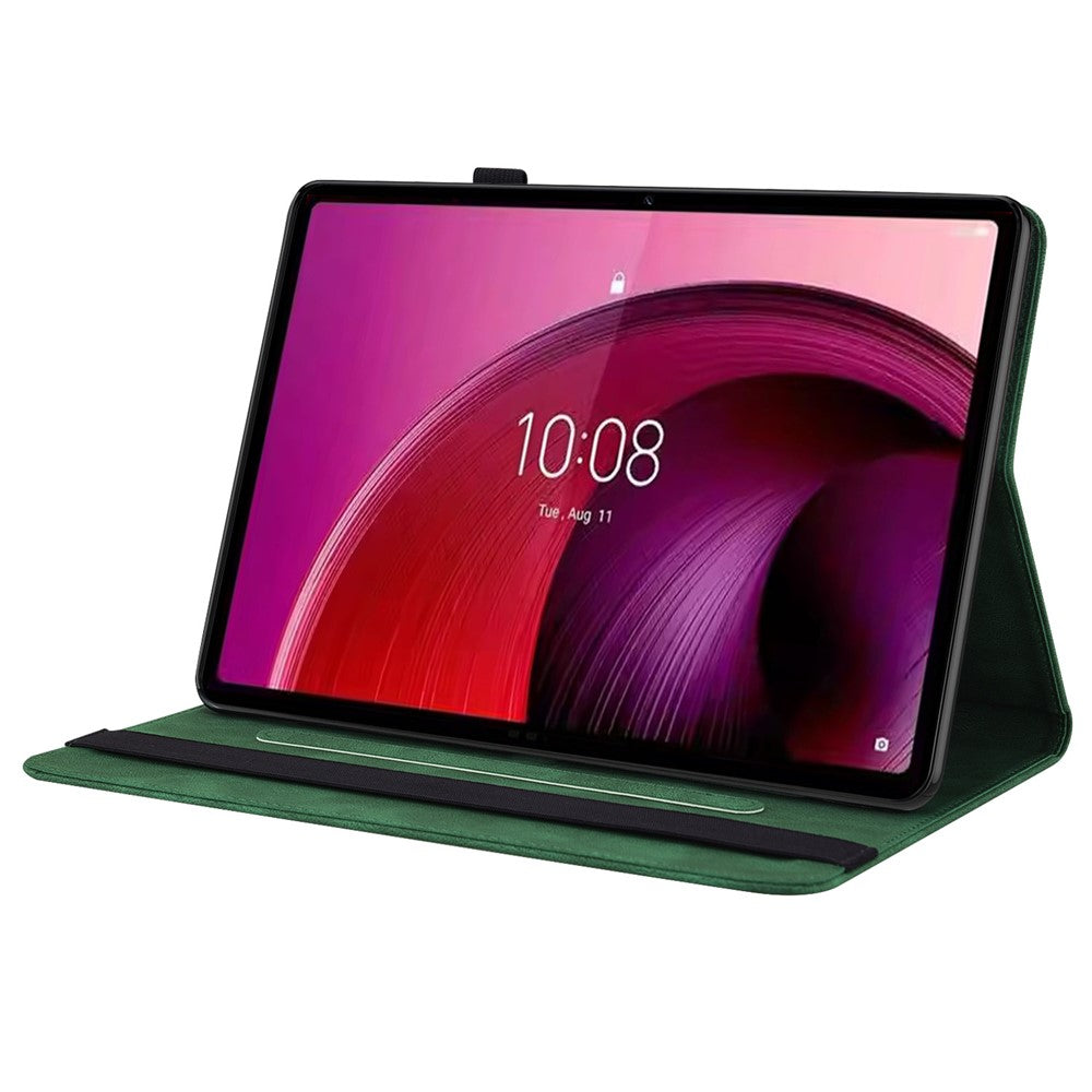 Lenovo Tab M10 5G PU-läderfodral med stativ, korthållare, tryckt surfplattefodral