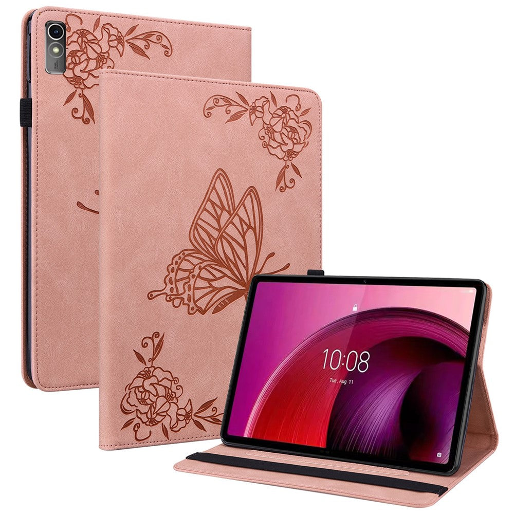 Lenovo Tab M10 5G PU-läderfodral med stativ, korthållare, tryckt surfplattefodral