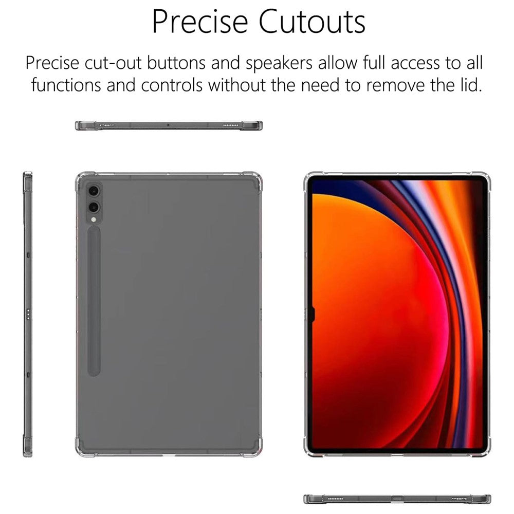For Samsung Galaxy Tab S9 Ultra Case Drop Protection TPU Tablet Cover Transparent Shell