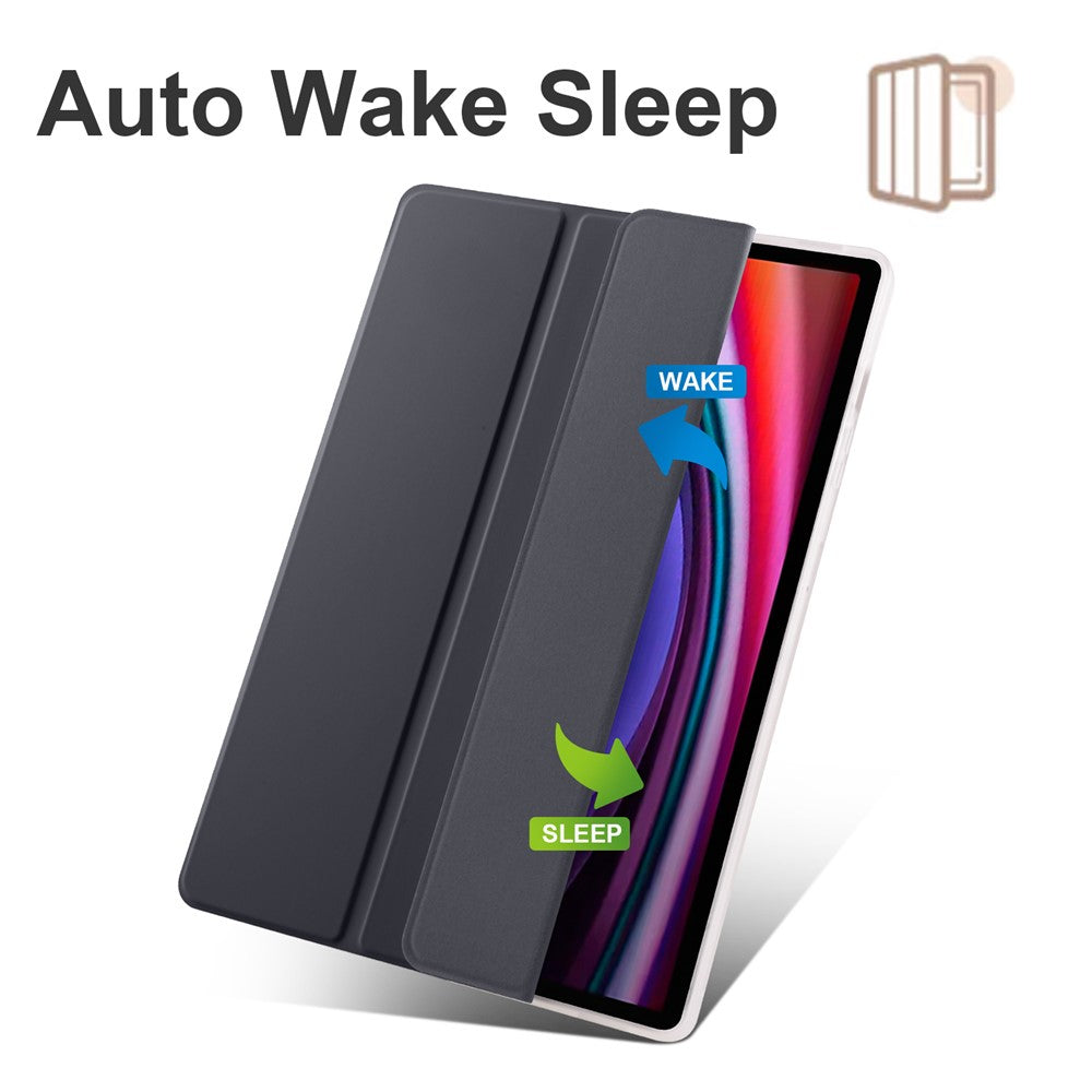 For Samsung Galaxy Tab S9+ Shockproof Tablet Case PU+Transparent TPU Back Cover with Pen Slot