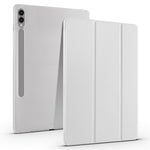 For Samsung Galaxy Tab S9+ Shockproof Tablet Case PU+Transparent TPU Back Cover with Pen Slot