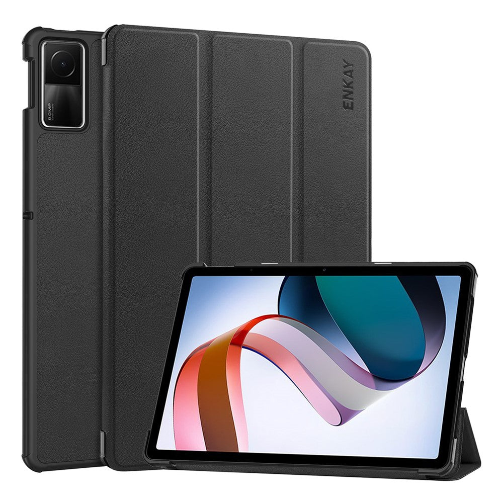 ENKAY HAT PRINCE For Xiaomi Redmi Pad SE Auto Sleep / Wake Cover PU Leather + PC Trifold Stand Tablet Case