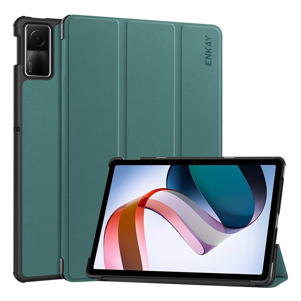 ENKAY HAT PRINCE For Xiaomi Redmi Pad SE Auto Sleep / Wake Cover PU Leather + PC Trifold Stand Tablet Case