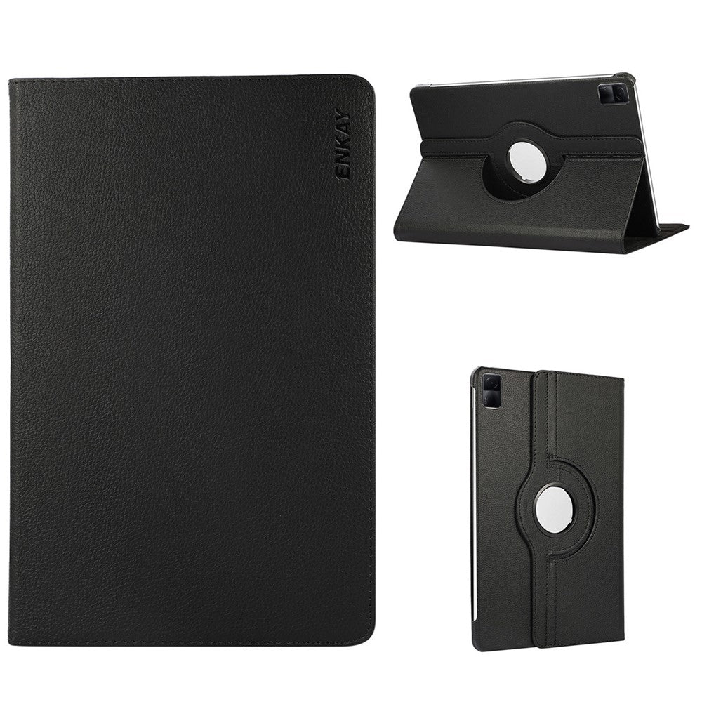 ENKAY HAT PRINCE For Xiaomi Redmi Pad SE Rotary Stand Cover Auto Sleep / Wake PU Leather+PC Tablet Case