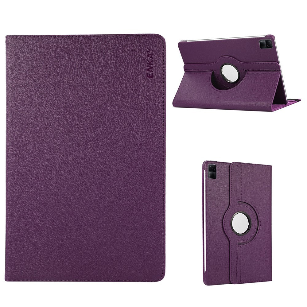 ENKAY HAT PRINCE For Xiaomi Redmi Pad SE Rotary Stand Cover Auto Sleep / Wake PU Leather+PC Tablet Case