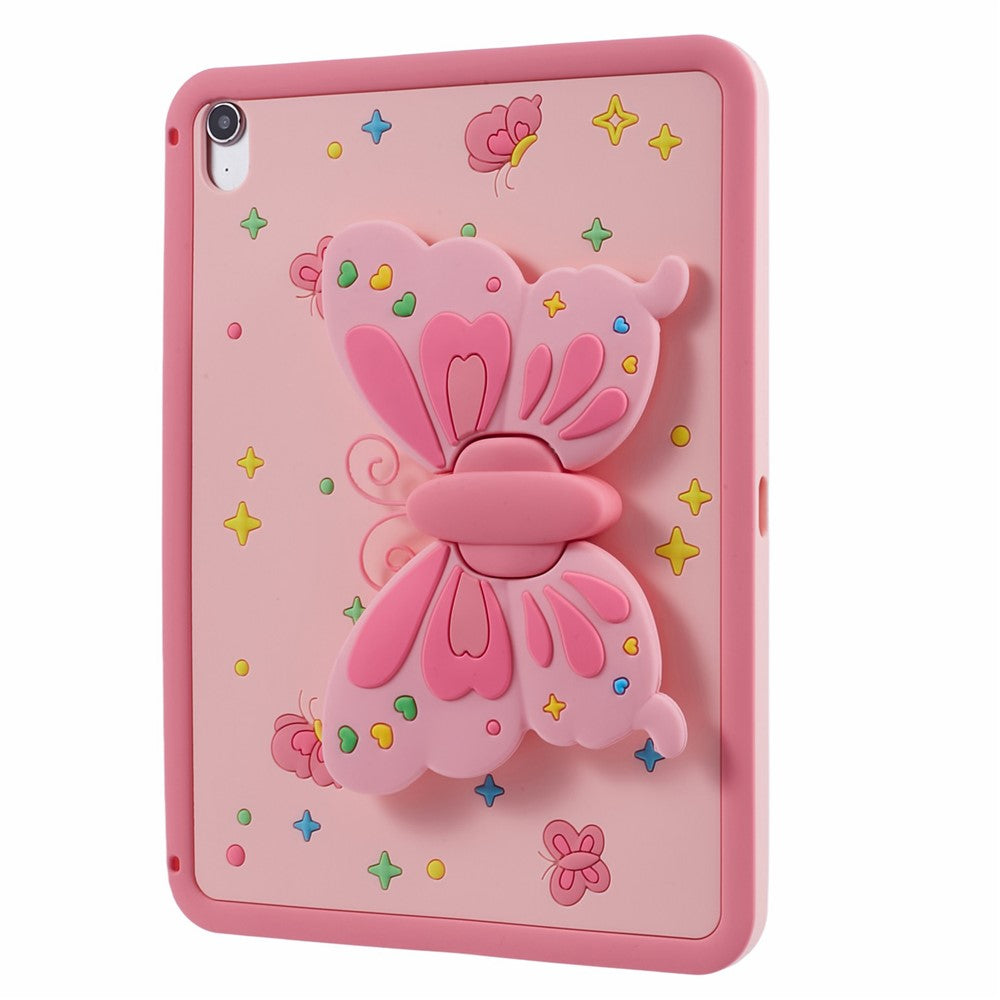 Tabletcover til iPad (2025) / 10.9 (2022) Silikonecover med foldbar sommerfuglestøttefod