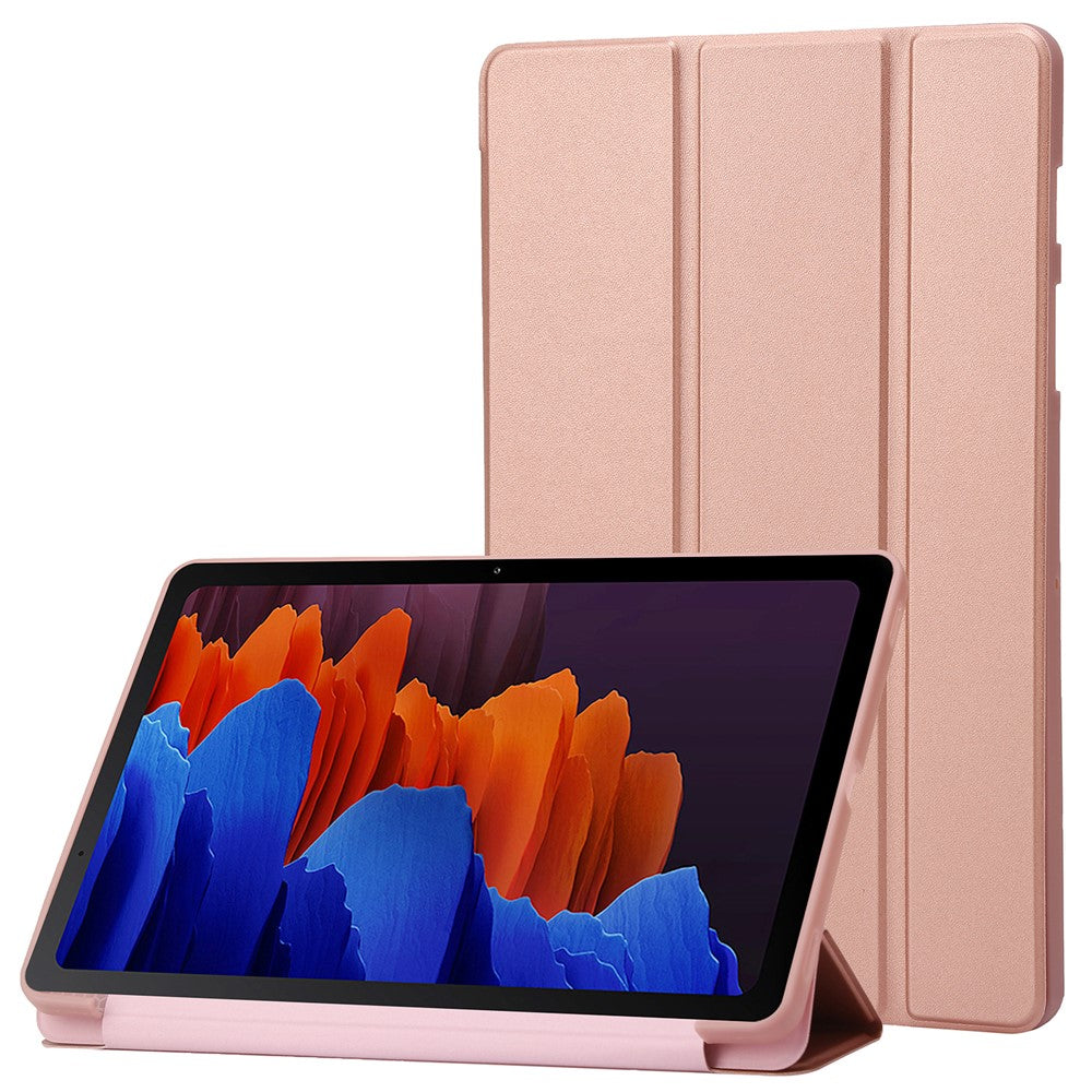 Til Samsung Galaxy Tab S9 Cover Ridsefast PU+ Silikone Tredelt Stativ Tablet Cover