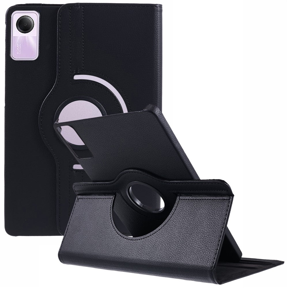 For Xiaomi Redmi Pad SE Case Litchi Texture PU Leather Protective Tablet Cover with Elastic Band