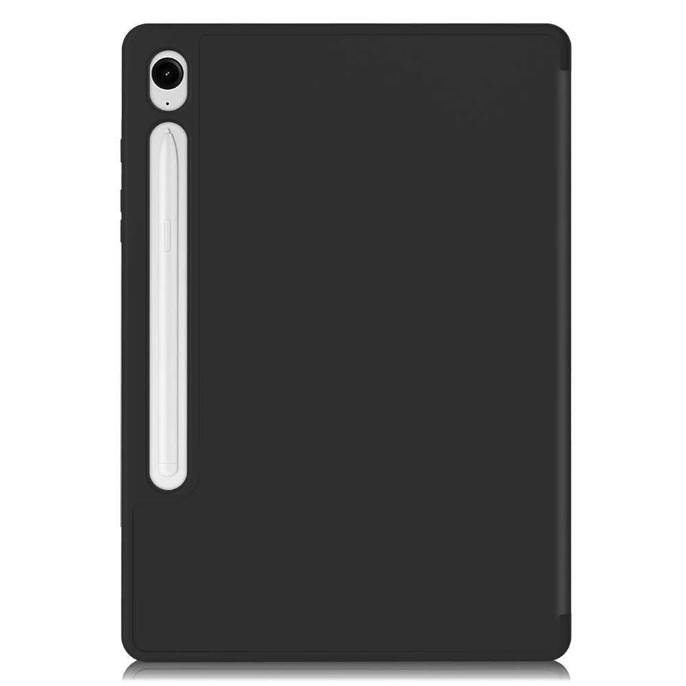 Til Samsung Galaxy Tab S10 FE / S9 FE læder etui med tredobbelt stativ og penneholder tablet cover