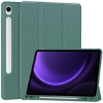 Til Samsung Galaxy Tab S10 FE / S9 FE læder etui med tredobbelt stativ og penneholder tablet cover