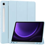 Til Samsung Galaxy Tab S10 FE / S9 FE læder etui med tredobbelt stativ og penneholder tablet cover