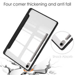 Til Samsung Galaxy Tab S10 FE / S9 FE Tablet Etui Læder+TPU+Akryl Stativ Cover med Penneholder