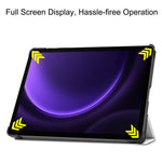 Til Samsung Galaxy Tab S10 FE / S9 FE etui med mønstertryk, tredelt stativ, tabletcover