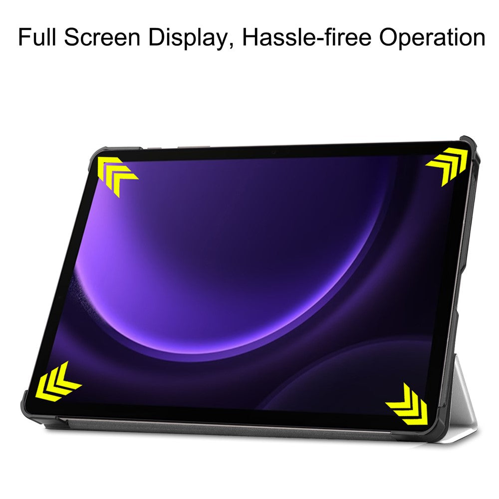 Til Samsung Galaxy Tab S10 FE / S9 FE etui med mønstertryk, tredelt stativ, tabletcover